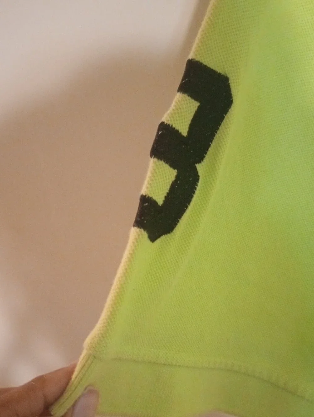 Men's Polo Ralph Lauren Big Pony 3 Lime Green Golf Collar Short Sleeve Shirt 2XL